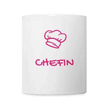 Chefkoch Spruch Chefin Damen Shirt - Tasse - Weiß - Vorne