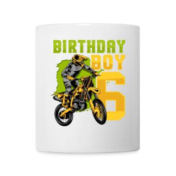 6. Geburtstag Motocross Dirt Bike - Tasse - Weiß - Vorne