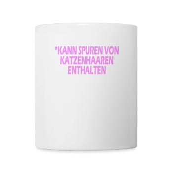 Kann Spure von Katzenhaaren enthalten - Tasse - Weiß - Vorne