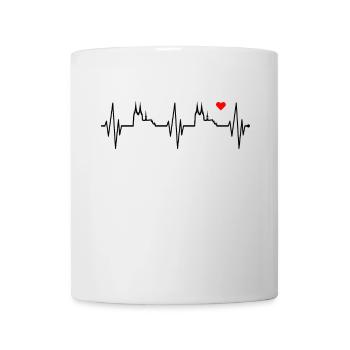 Cologne Skyline battement de coeur coeur coeur Kölsch Kölner - Mug blanc - blanc - Devant