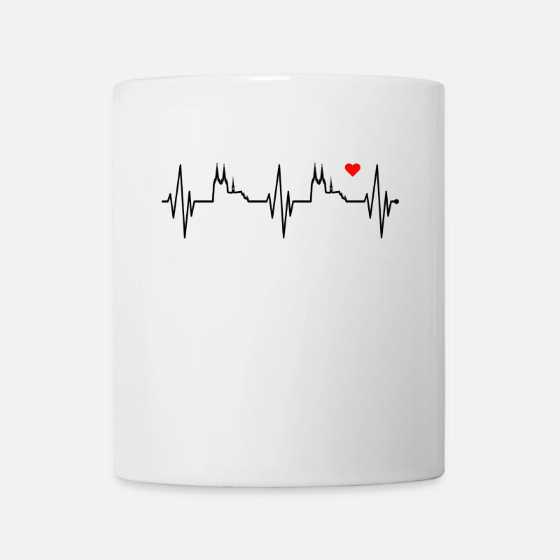 Köln Skyline Herzschlag Herz Liebe Kölsch Kölner - Tasse - Weiß