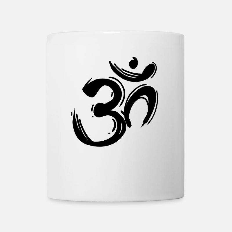 Om Zeichen schwarz - Tasse - Weiß