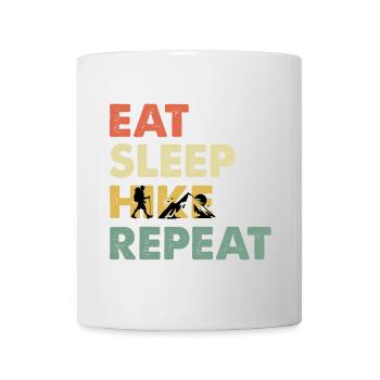 Eat Sleep Hike Repeat Wander Saying - Mug - white - Front