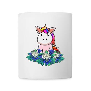 Einhorn Enzian Edelweiß Alpen Schweiz Österreich - Tasse - Weiß - Vorne