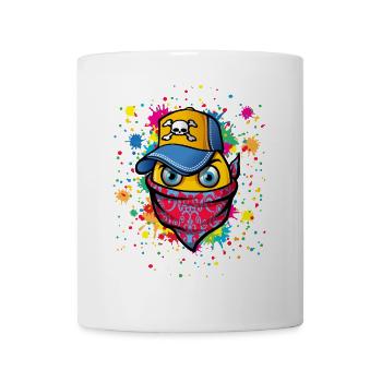 Maske und Graffitis - Tasse - Weiß - Vorne