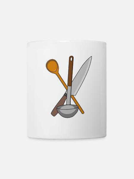 Koch Messer Kochen Küche Suppenkelle Kochlöffel - Tasse - Weiß