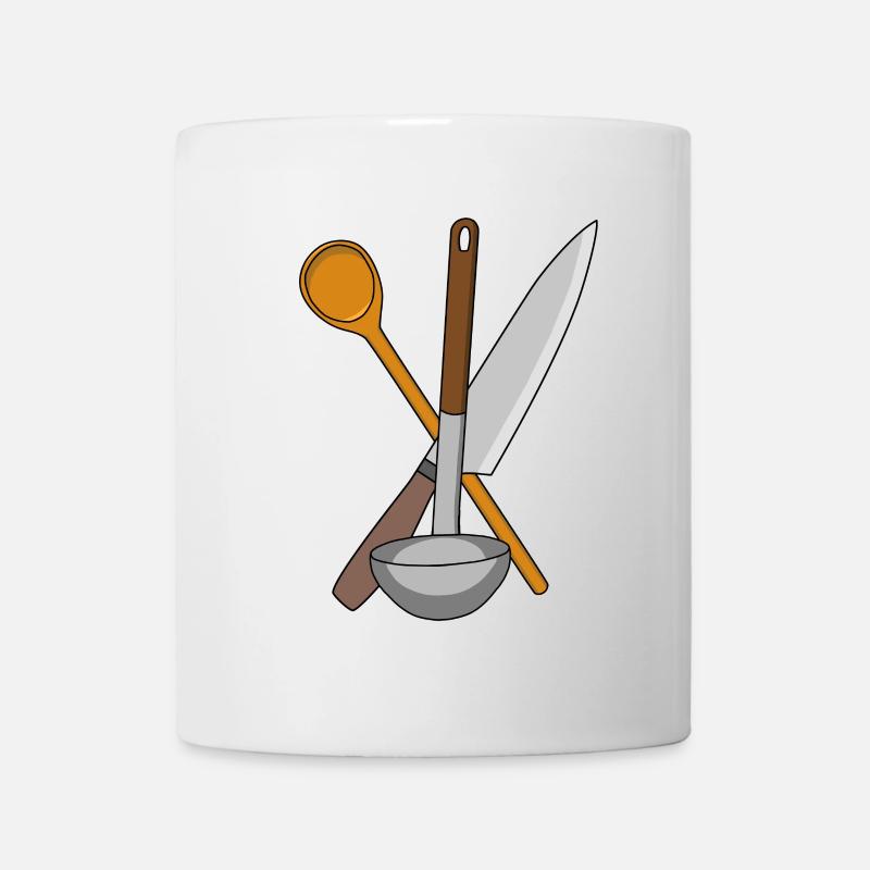 Koch Messer Kochen Küche Suppenkelle Kochlöffel - Tasse - Weiß