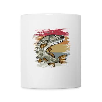 Brochets de pêche rétro - Mug blanc - blanc - Devant