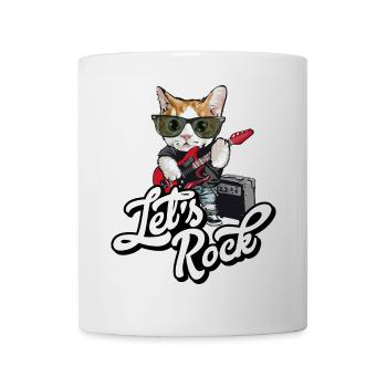 Let's Rock Guitar Rock and Roll Humor Cat - Mug - white - Front