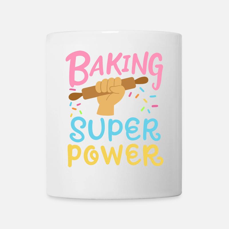 Backen Bäcker Nudelholz - Tasse - Weiß