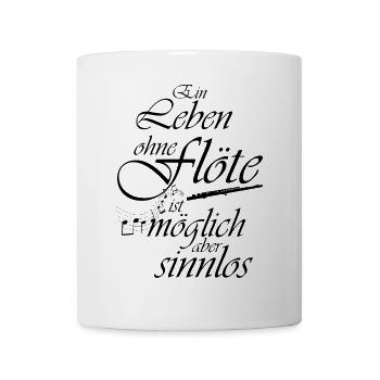 Flöte Querflöte Spielerin Orchester Instrument Mus - Tasse - Weiß - Vorne