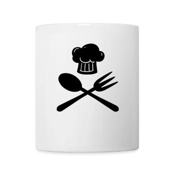 Fourchette et cuillère - Mug blanc - blanc - Devant