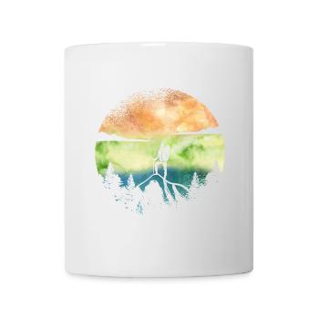 Wanderlust Hiker – Aquarell Adventure - Tasse - Weiß - Vorne