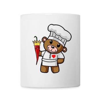 Ours en peluche piment fort Chef Restaurant cuisine. - Mug blanc - blanc - Devant