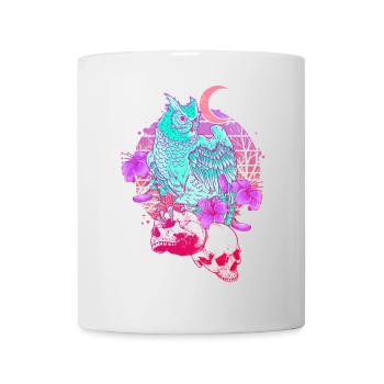 Pastel Goth Tête de mort Hibou Aesthetic Clothes lune - Mug blanc - blanc - Devant