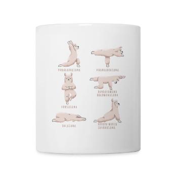 Yoga Lama Alpaca Yoga Poses - Mug - white - Front