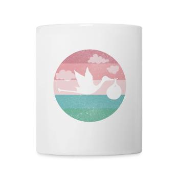 Bébé naissance Grossesse cigogne - Mug blanc - blanc - Devant