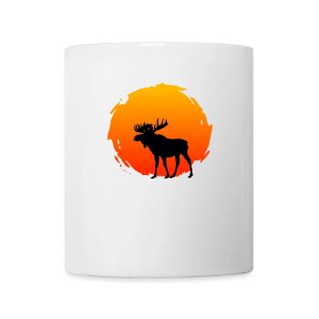 Elch Sonnenuntergang Wildnis Natur Tier Wald - Tasse - Weiß - Vorne
