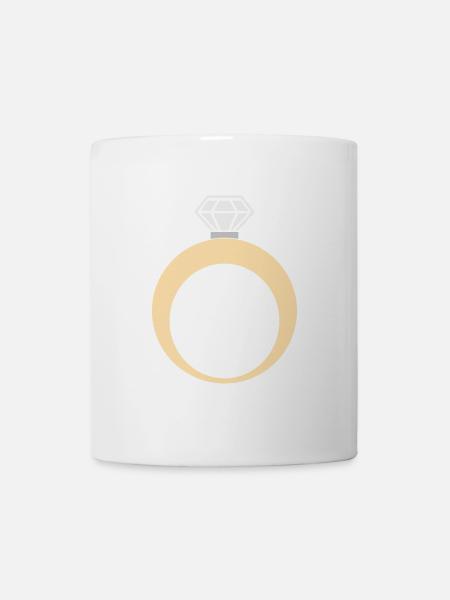 Ring wedding ring engagement ring - Mug - white