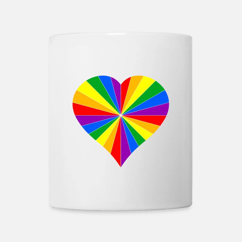 LGBT Herz Liebe Regenbogen - Tasse - Weiß