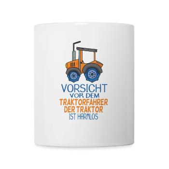 Trecker Traktorfahrer Geschenk - Tasse - Weiß - Vorne