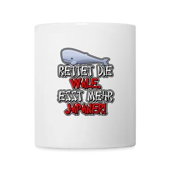 Rettet die Wale, esst mehr Japaner! - Tasse - Weiß - Vorne