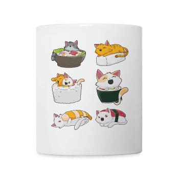 Sushi chat japonais Anime Kawaii Neko - Mug blanc - blanc - Devant