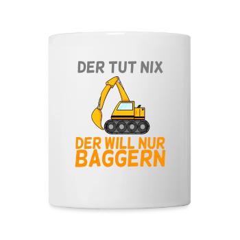 Bagger Baggern - Tasse - Weiß - Vorne