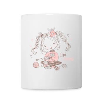 Knitting knitter "I like knitting" - Mug - white - Front