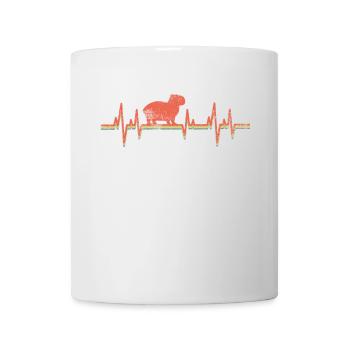 Capybara Herzschlag Vintage - Tasse - Weiß - Vorne