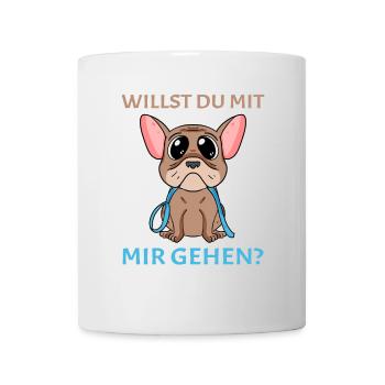 Willst du mit mir(Gassi) gehen? - Tasse - Weiß - Vorne