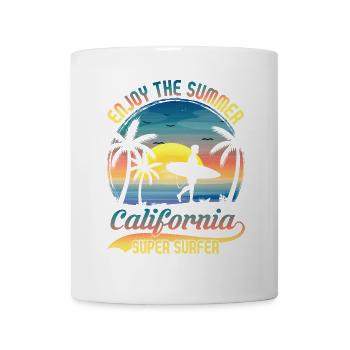 California Surfing Beach Style Design - Mug - white - Front