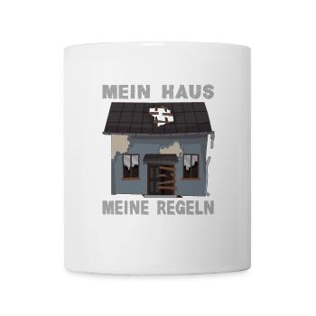 Mein Haus Meine Regeln - Tasse - Weiß - Vorne