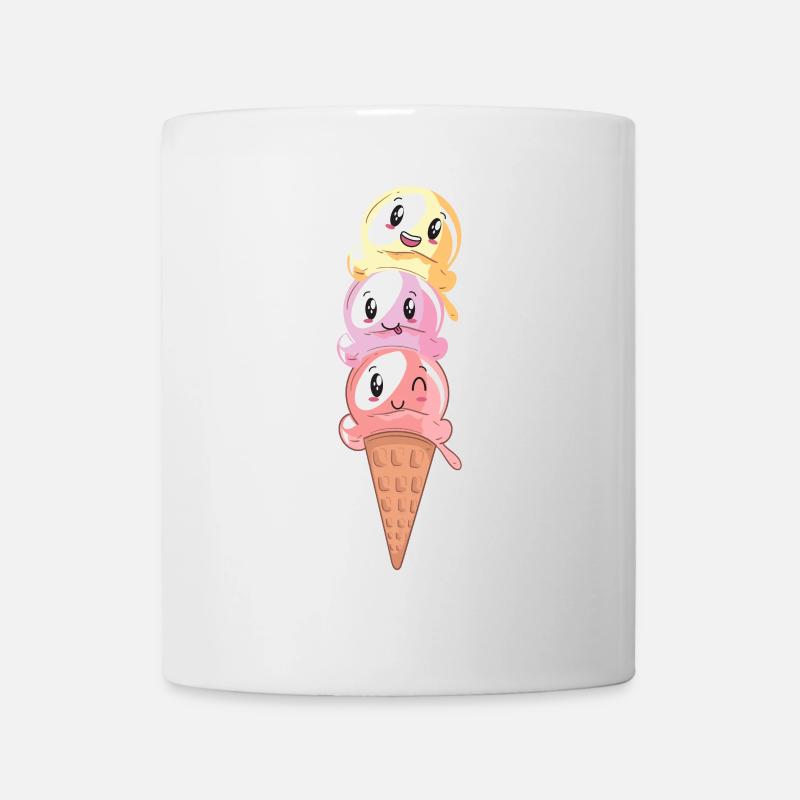 Eiscreme Lover Kawaii Waffeleis - Tasse - Weiß