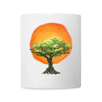 Olivenbaum Sonnenaufgang Sonne Baum Natur - Tasse - Weiß - Vorne