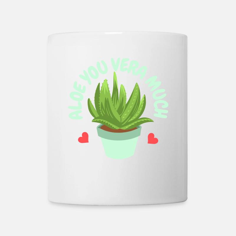 Aloe Vera Sukkulente - Tasse - Weiß