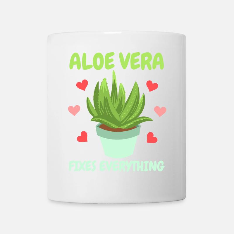 Aloe Vera Sukkulente - Tasse - Weiß