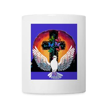 Darkness Dove of Peace Jesus Cross Redemption Death - Mug - white - Front