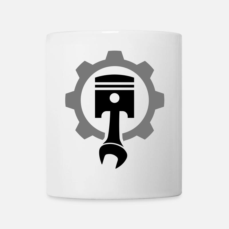 Motor Kolben Getriebezahnrad - Tasse - Weiß