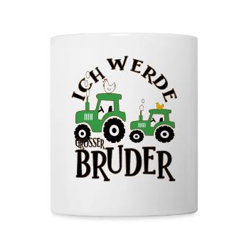 Ich werde großer Bruder Traktor - Tasse - Weiß - Vorne