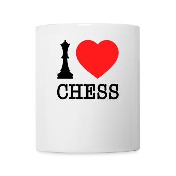 Schach I Love Chess Schwarze Dame Ich Liebe Schach - Tasse - Weiß - Vorne
