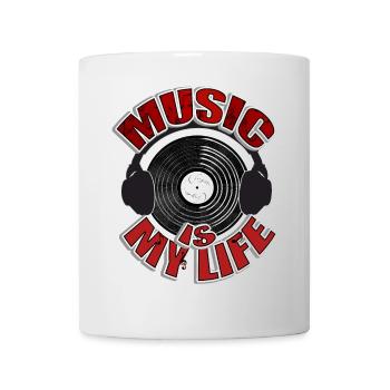 MUSIC is my life Headset - Mug blanc - blanc - Devant