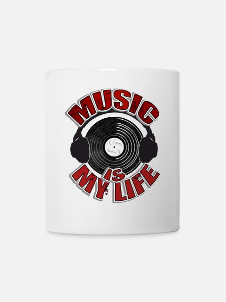 MUSIC is my life Headset - Mugg - vit