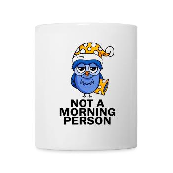 Le lève-tôt Hibou Dormir - Mug blanc - blanc - Devant