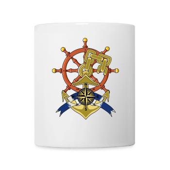 Volant Maritime Rose Vent Boussole Nautique Ahoy - Mug blanc - blanc - Devant