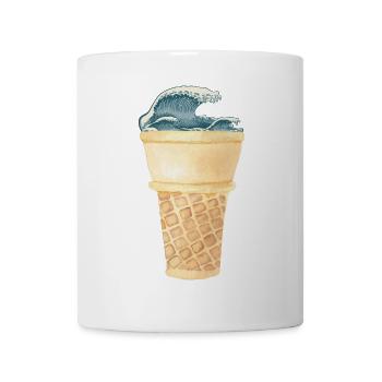 Glace Kanagawa Vague de glace vintage - Mug blanc - blanc - Devant