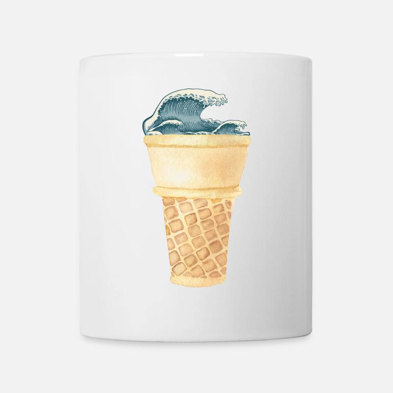 Eiswaffel Kanagawa Welle Vintage Eis - Tasse - Weiß