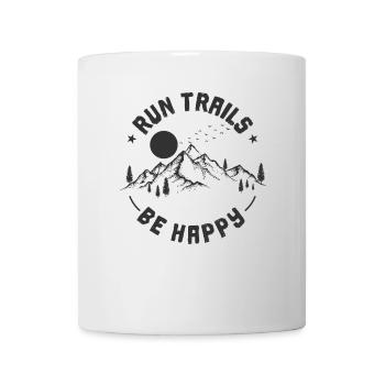 Trail Run Trails Be Happy - Mug blanc - blanc - Devant