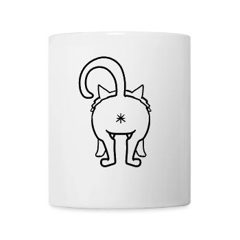 Cat from behind - cat's ass - Mug - white - Front