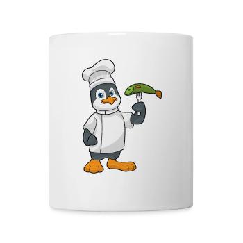 Pinguin Koch Fisch Kochen - Tasse - Weiß - Vorne